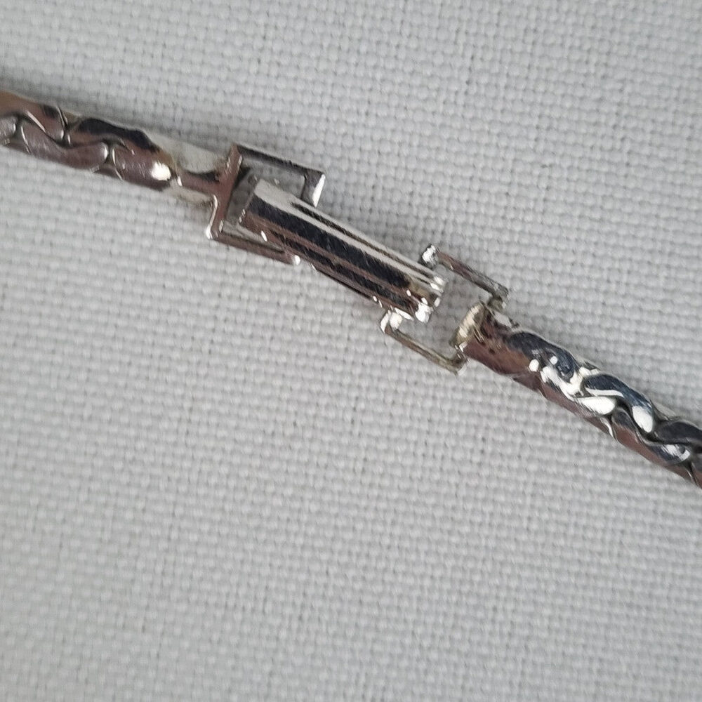 Vintage Silver Tone Rhinestone Necklace - Picture 5 of 7